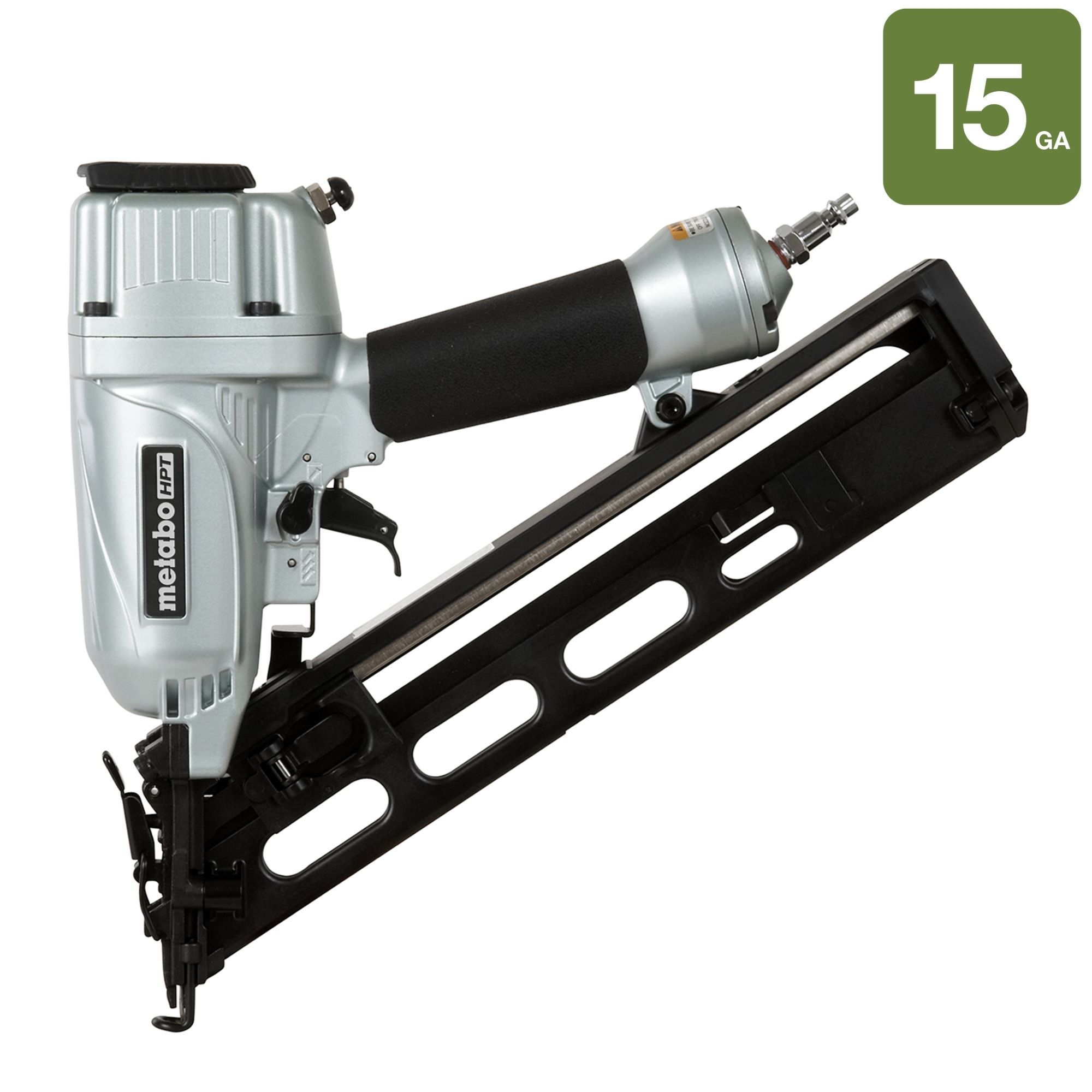 2-1/2 Inch 15 Gauge Angled Finish Nailer with Air Duster | Metabo